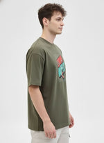 Men’s Outlaws Oversized Fit T-Shirt with Skate & Graffiti Theme Print | 100% Cotton Casual Wear