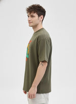 Men’s Outlaws Oversized Fit T-Shirt with Skate & Graffiti Theme Print | 100% Cotton Casual Wear