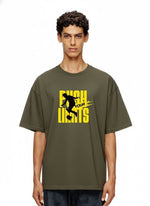Men’s Outlaws Oversized Fit T-Shirt with Skate & Graffiti Theme Print | 100% Cotton Casual Wear