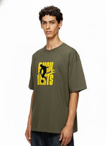 Men’s Outlaws Oversized Fit T-Shirt with Skate & Graffiti Theme Print | 100% Cotton Casual Wear