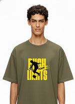 Men’s Outlaws Oversized Fit T-Shirt with Skate & Graffiti Theme Print | 100% Cotton Casual Wear