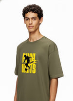 Men’s Outlaws Oversized Fit T-Shirt with Skate & Graffiti Theme Print | 100% Cotton Casual Wear