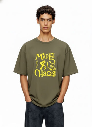Men’s Outlaws Oversized Fit T-Shirt with Skate & Graffiti Theme Print | 100% Cotton Casual Wear