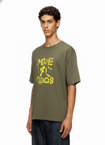 Men’s Outlaws Oversized Fit T-Shirt with Skate & Graffiti Theme Print | 100% Cotton Casual Wear
