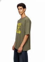 Men’s Outlaws Oversized Fit T-Shirt with Skate & Graffiti Theme Print | 100% Cotton Casual Wear