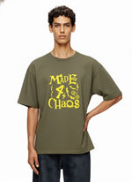 Men’s Outlaws Oversized Fit T-Shirt with Skate & Graffiti Theme Print | 100% Cotton Casual Wear