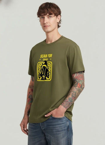 Men’s Outlaws Oversized Fit T-Shirt with Skate & Graffiti Theme Print | 100% Cotton Casual Wear