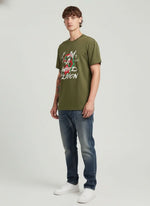 Men’s Outlaws Oversized Fit T-Shirt with Skate & Graffiti Theme Print | 100% Cotton Casual Wear