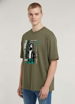 Men’s Outlaws Oversized Fit T-Shirt with Skate & Graffiti Theme Print | 100% Cotton Casual Wear