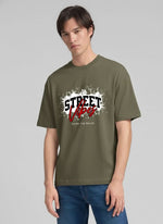 Men’s Outlaws Oversized Fit T-Shirt with Skate & Graffiti Theme Print | 100% Cotton Casual Wear