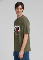 Men’s Outlaws Oversized Fit T-Shirt with Skate & Graffiti Theme Print | 100% Cotton Casual Wear
