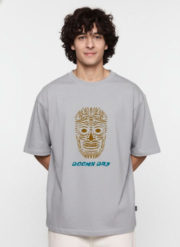 Men’s Outlaws Oversized Fit T-Shirt with Tribal Theme Print | 100% Cotton Casual Wear