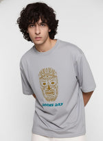 Men’s Outlaws Oversized Fit T-Shirt with Tribal Theme Print | 100% Cotton Casual Wear