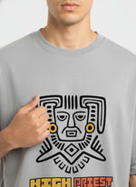 Men’s Outlaws Oversized Fit T-Shirt with Tribal Theme Print | 100% Cotton Casual Wear