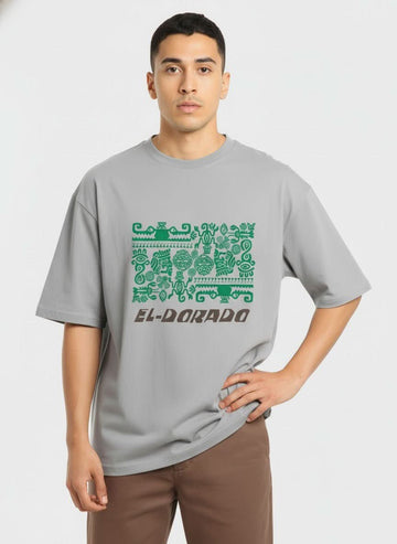 Men’s Outlaws Oversized Fit T-Shirt with Tribal Theme Print | 100% Cotton Casual Wear