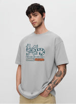 Men’s Outlaws Oversized Fit T-Shirt with Tribal Theme Print | 100% Cotton Casual Wear