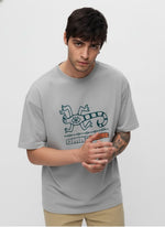 Men’s Outlaws Oversized Fit T-Shirt with Tribal Theme Print | 100% Cotton Casual Wear