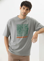 Men’s Outlaws Oversized Fit T-Shirt with Tribal Theme Print | 100% Cotton Casual Wear