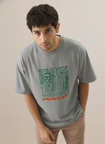 Men’s Outlaws Oversized Fit T-Shirt with Tribal Theme Print | 100% Cotton Casual Wear