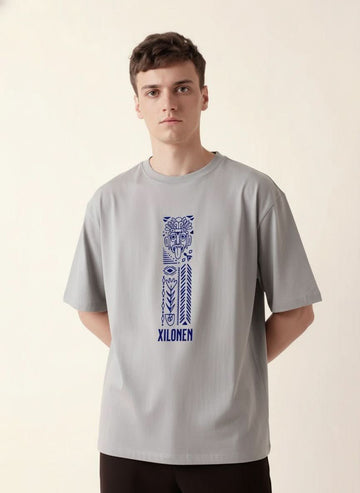 Men’s Outlaws Oversized Fit T-Shirt with Tribal Theme Print | 100% Cotton Casual Wear