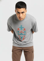 Men’s Outlaws Oversized Fit T-Shirt with Tribal Theme Print | 100% Cotton Casual Wear