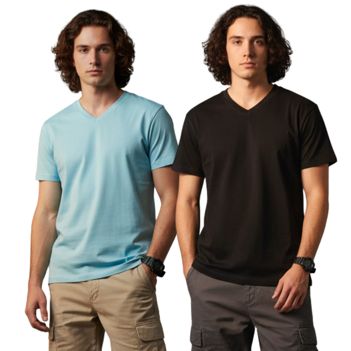 Men's Outlaws Pack Of 2 Regular Fit V-Neck Bio Finish T-shirt