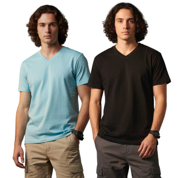Men's Outlaws Pack Of 2 Regular Fit V-Neck Bio Finish T-shirt