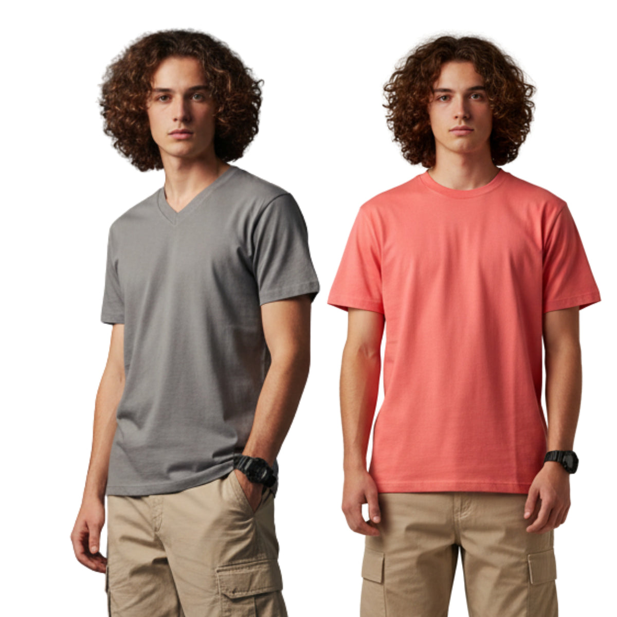 Men's Outlaws Pack Of 2 Regular Fit V-Neck Bio Finish T-shirt