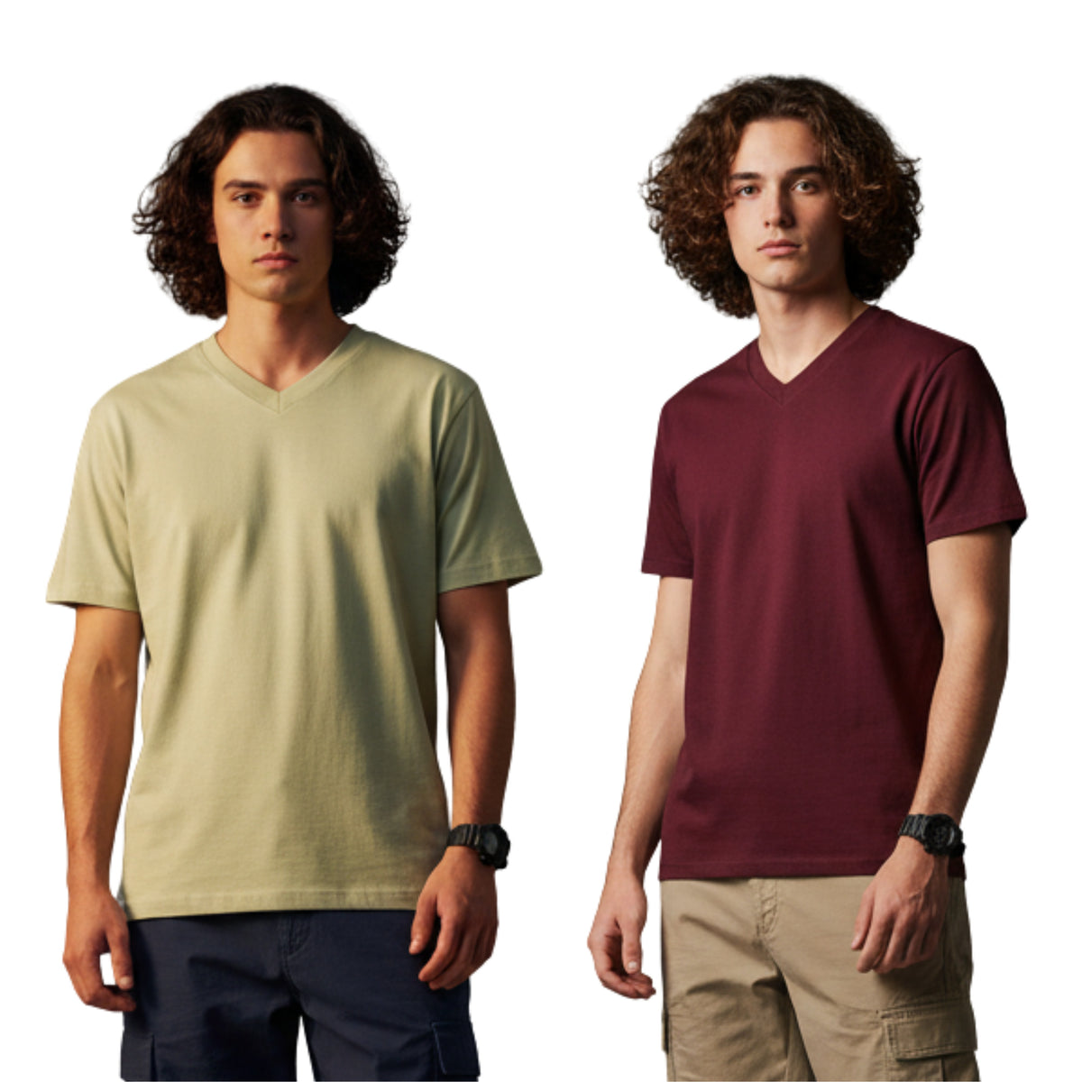 Men's Outlaws Pack Of 2 Regular Fit V-Neck Bio Finish T-shirt