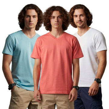 Men's Outlaws Pack Of 3 Regular Fit V-Neck Bio Finish T-shirt