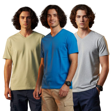 Men's Outlaws Pack Of 3 Regular Fit V-Neck Bio Finish T-shirt