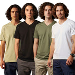 Men's Outlaws Pack Of 4 Regular Fit V-Neck Bio Finish T-shirt
