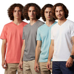 Men's Outlaws Pack Of 4 Regular Fit V-Neck Bio Finish T-shirt