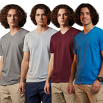 Men's Outlaws Pack Of 4 Regular Fit V-Neck Bio Finish T-shirt