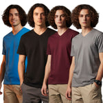 Men's Outlaws Pack Of 4 Regular Fit V-Neck Bio Finish T-shirt