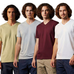Men's Outlaws Pack Of 4 Regular Fit V-Neck Bio Finish T-shirt
