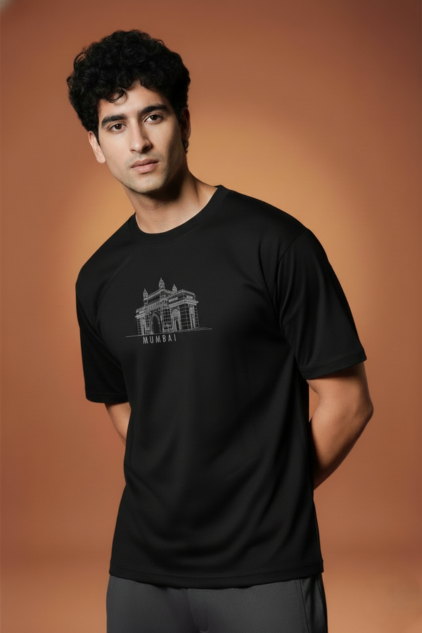 Men’s Outlaws Regular Fit T-Shirt with Mumbai City Graphic | 100% Cotton Casual Wear