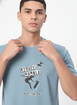 Men’s Outlaws Regular Fit T-Shirt with Skate & Graffiti Theme Print | 100% Cotton Casual Wear