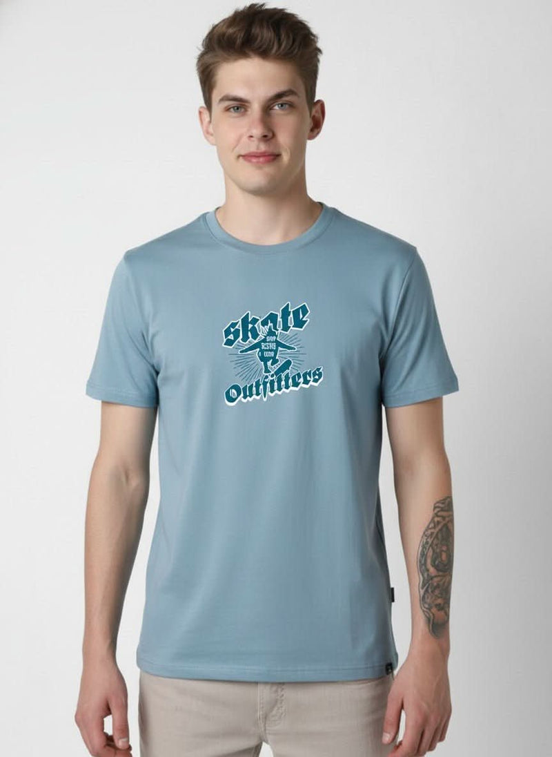 Men’s Outlaws Regular Fit T-Shirt with Skate & Graffiti Theme Print | 100% Cotton Casual Wear