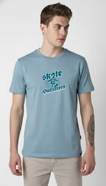Men’s Outlaws Regular Fit T-Shirt with Skate & Graffiti Theme Print | 100% Cotton Casual Wear