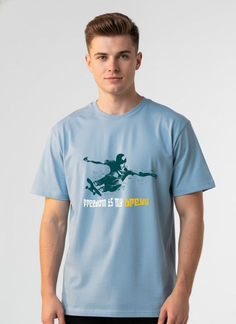 Men’s Outlaws Regular Fit T-Shirt with Skate & Graffiti Theme Print | 100% Cotton Casual Wear