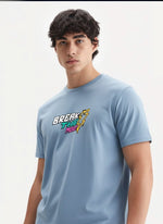 Men’s Outlaws Regular Fit T-Shirt with Skate & Graffiti Theme Print | 100% Cotton Casual Wear