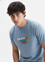 Men’s Outlaws Regular Fit T-Shirt with Skate & Graffiti Theme Print | 100% Cotton Casual Wear
