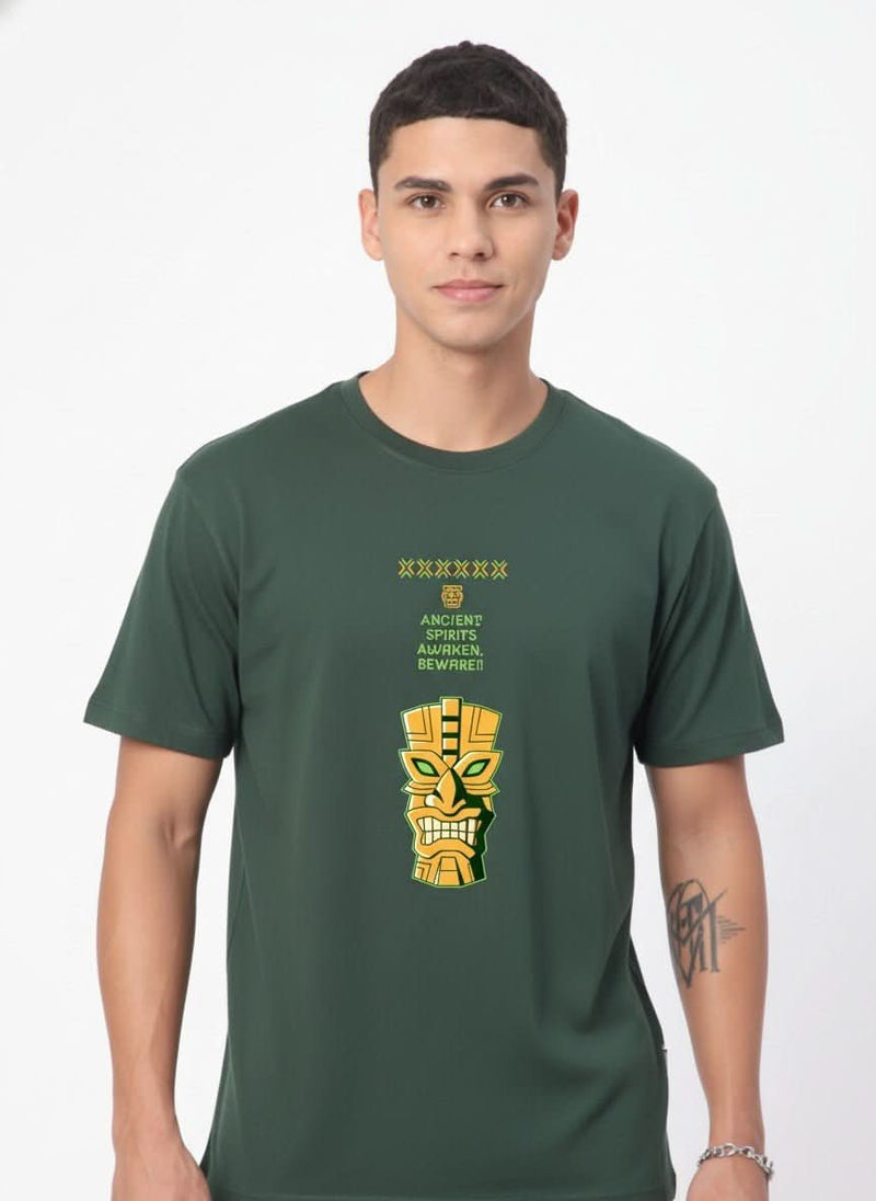 Men’s Outlaws Regular Fit T-Shirt with Tribal Theme Print | 100% Cotton Casual Wear