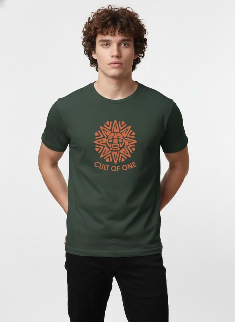 Men’s Outlaws Regular Fit T-Shirt with Tribal Theme Print | 100% Cotton Casual Wear