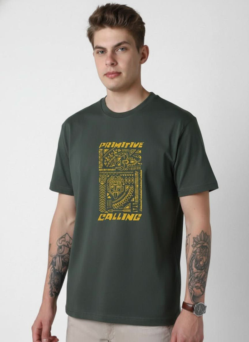 Men’s Outlaws Regular Fit T-Shirt with Tribal Theme Print | 100% Cotton Casual Wear