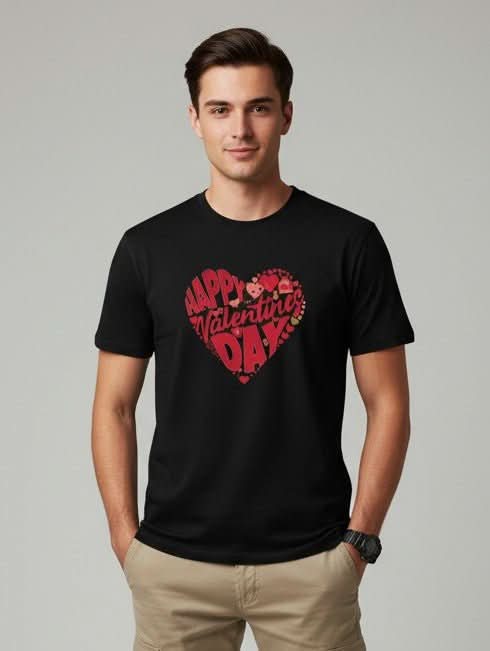 Men’s Outlaws Regular Fit T-Shirt with Valentines Day Theme Print | 100% Cotton Casual Wear