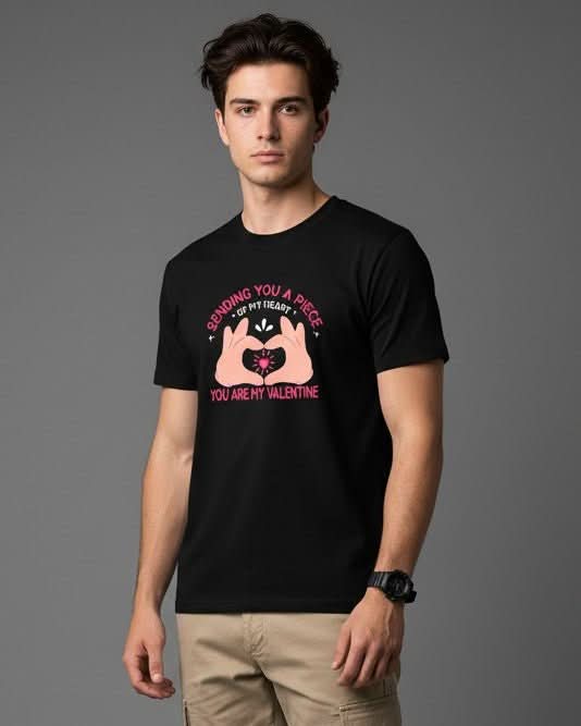 Men’s Outlaws Regular Fit T-Shirt with Valentines Day Theme Print | 100% Cotton Casual Wear