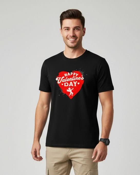 Men’s Outlaws Regular Fit T-Shirt with Valentines Day Theme Print | 100% Cotton Casual Wear