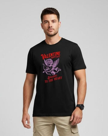 Men’s Outlaws Regular Fit T-Shirt with Valentines Day Theme Print | 100% Cotton Casual Wear